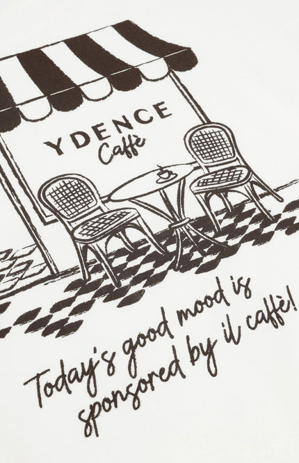 Ydence T-shirt Ydence Cafe Offwhite Stretchshop.nl