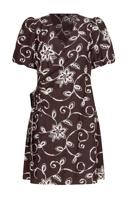 Ydence Jurk Saphira Dark Brown Stretchshop.nl