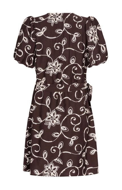 Ydence Jurk Saphira Dark Brown Stretchshop.nl