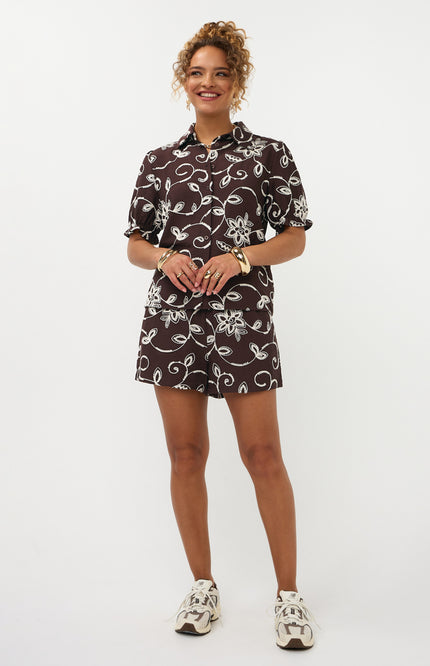 Ydence Short Zoey Dark Brown Stretchshop.nl