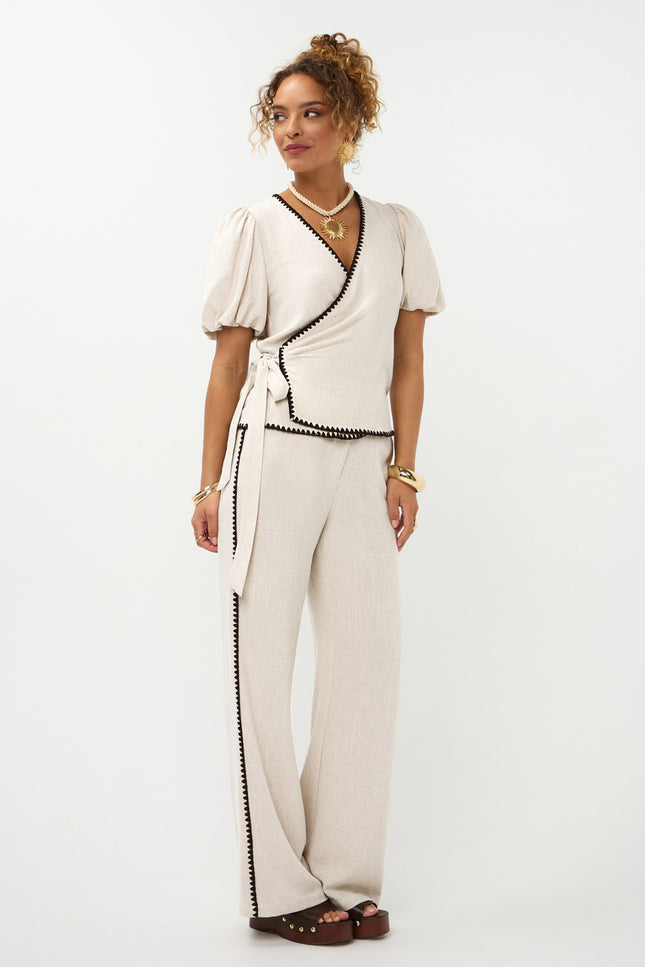 Ydence Broek Kaya Ecru Tall Stretchshop.nl
