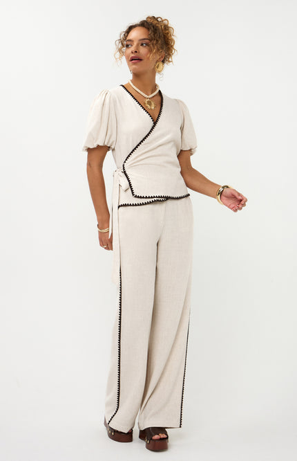 Ydence Broek Kaya Ecru Tall Stretchshop.nl