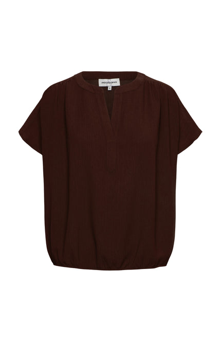 &Co woman Top Nola Chocolate BL442 Stretchshop.nl