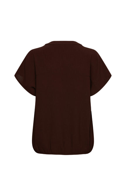 &Co woman Top Nola Chocolate BL442 Stretchshop.nl