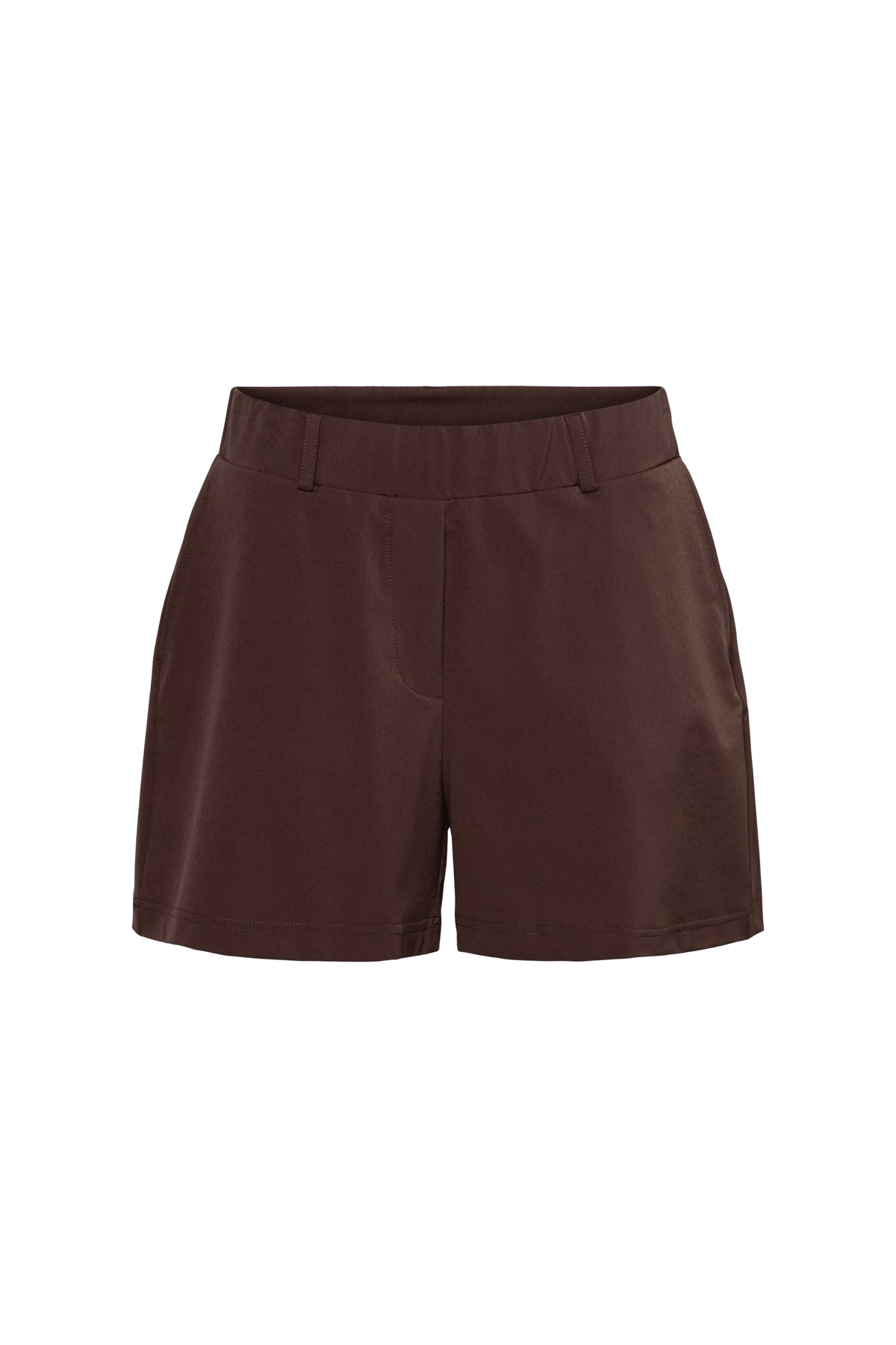 Zwarte reisshort met Posie Chocolade patroon van &Co woman, comfortabele pasvorm en stijlvolle uitstraling.