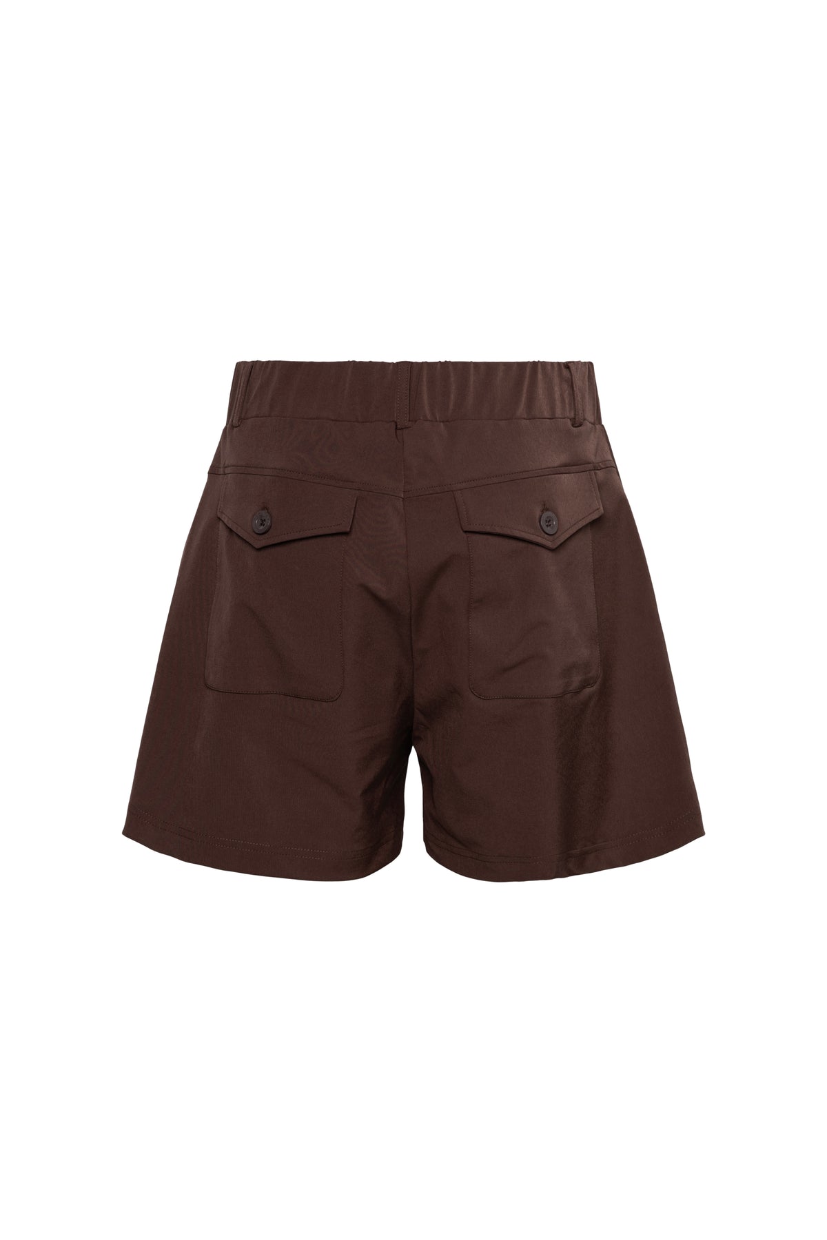 Luchtige Travel Short Posie Chocolade van &Co Woman, zacht en comfortabel voor reizen en dagelijks gebruik.
