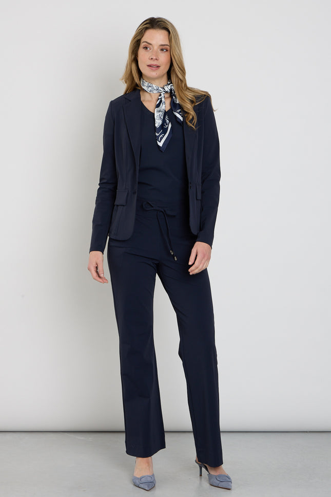 Mi Piace Travel Broek Flared Navy 202089 Stretchshop.nl