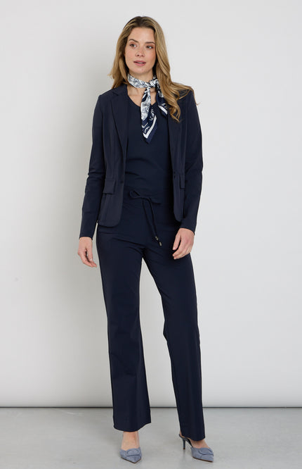 Mi Piace Heavy Travel Broek Flared Navy 202136 Stretchshop.nl