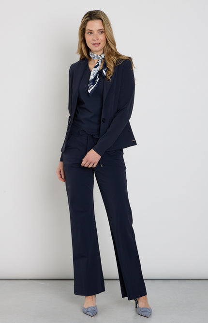 Mi Piace Heavy Travel Broek Flared Navy 202136 Stretchshop.nl
