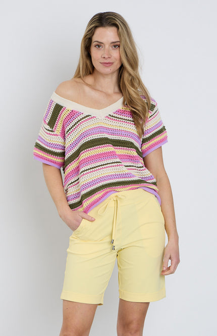 Mi Piace Travel Top Multi Stripe Multicolour 202856 Stretchshop.nl
