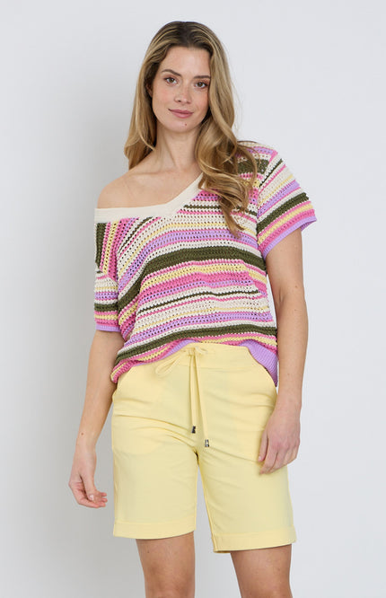 Mi Piace Travel Top Multi Stripe Multicolour 202856 Stretchshop.nl