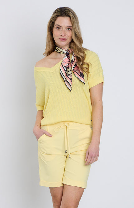 Mi Piace Travel Top Ajour Lemon Yellow 202848 Stretchshop.nl