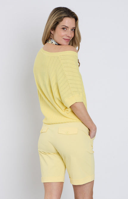Mi Piace Travel Top Ajour Lemon Yellow 202848 Stretchshop.nl