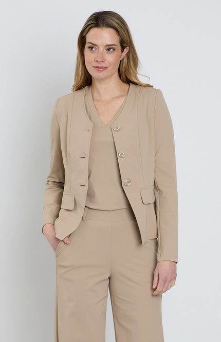 Mi Piace Travel Blazer Latte 202824 Stretchshop.nl
