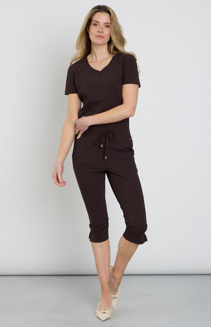 Mi Piace Travel Broek Capri Espresso 202820 Stretchshop.nl