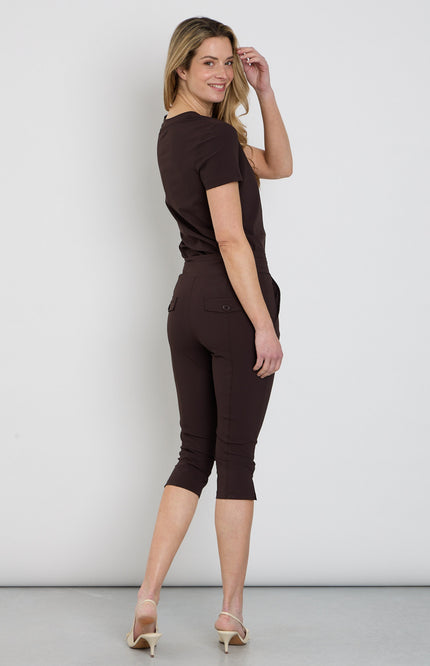 Mi Piace Travel Broek Capri Espresso 202820 Stretchshop.nl