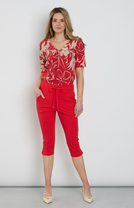 Mi Piace Travel Broek Capri Red 202820 Stretchshop.nl