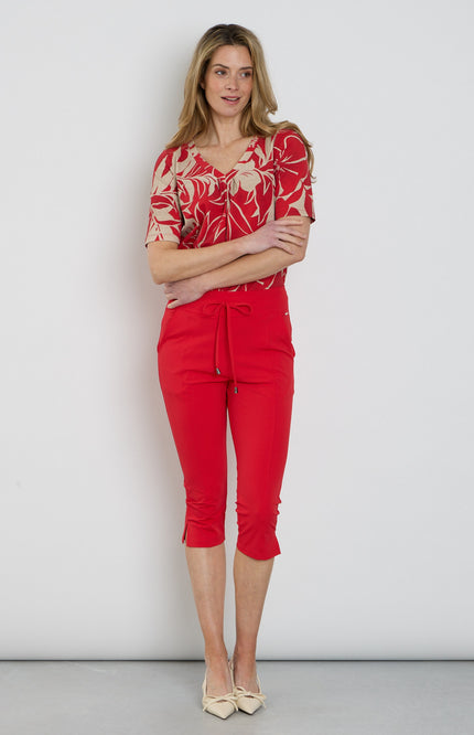 Mi Piace Travel Broek Capri Red 202820 Stretchshop.nl
