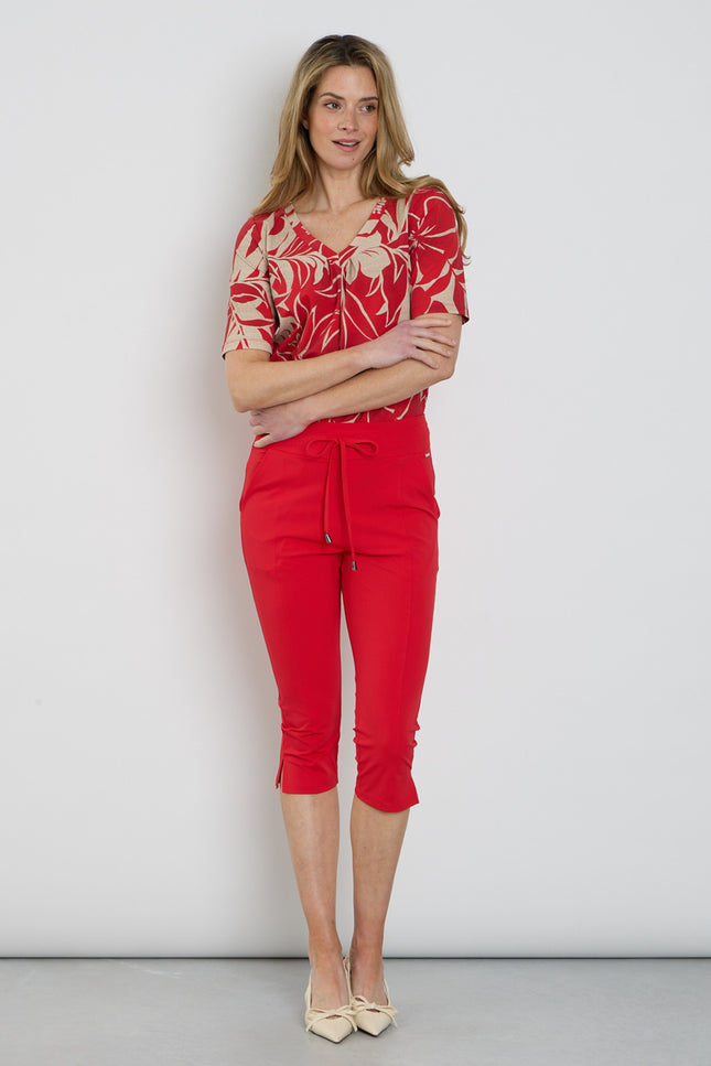 Mi Piace Travel Broek Capri Red 202820 Stretchshop.nl