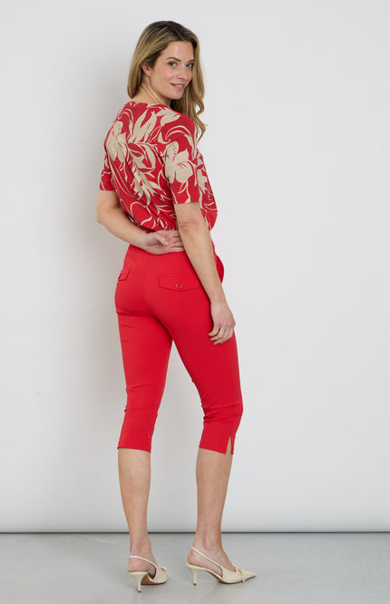 Mi Piace Travel Broek Capri Red 202820 Stretchshop.nl