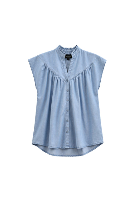 Elvira Casuals Blouse Rosan Ice Blue Stretchshop.nl