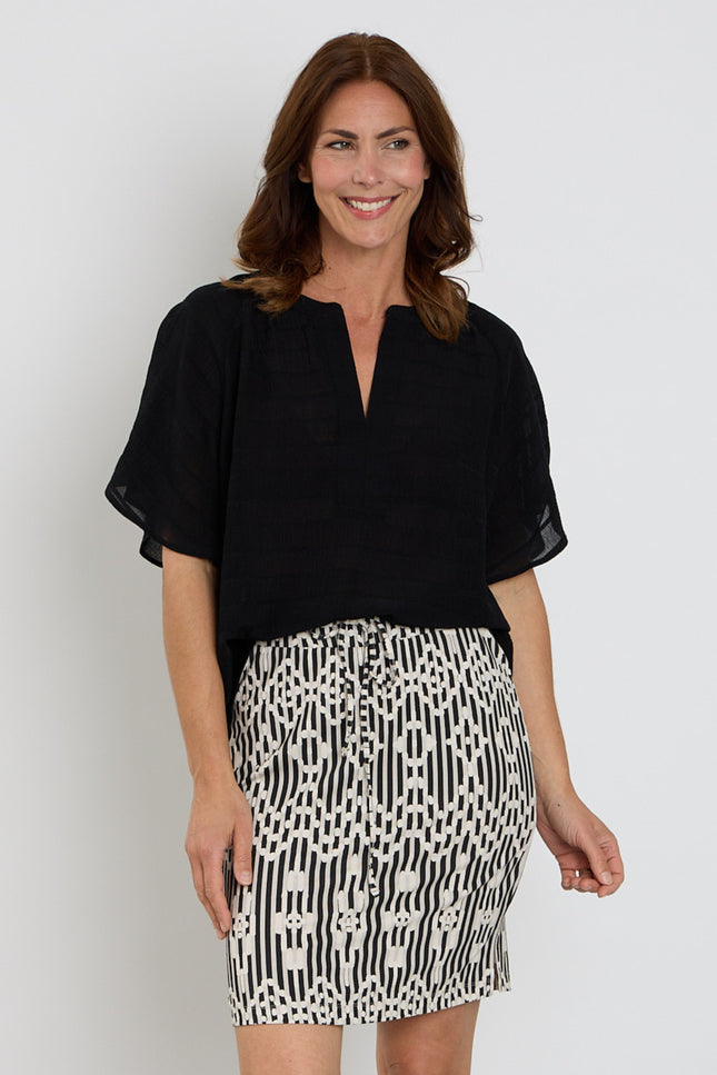 Zoso Blouse Desi Black 263 Stretchshop.nl