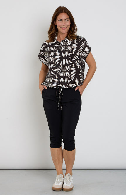 Zoso Travel Broek Capri Linda Black 263 Stretchshop.nl