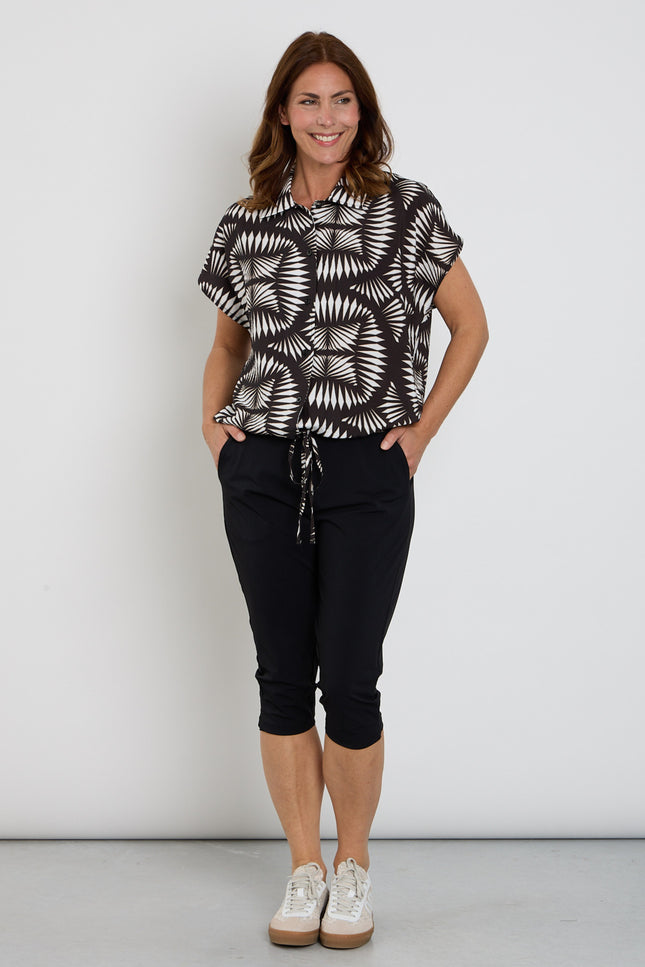 Zoso Travel Broek Capri Linda Black 263 Stretchshop.nl