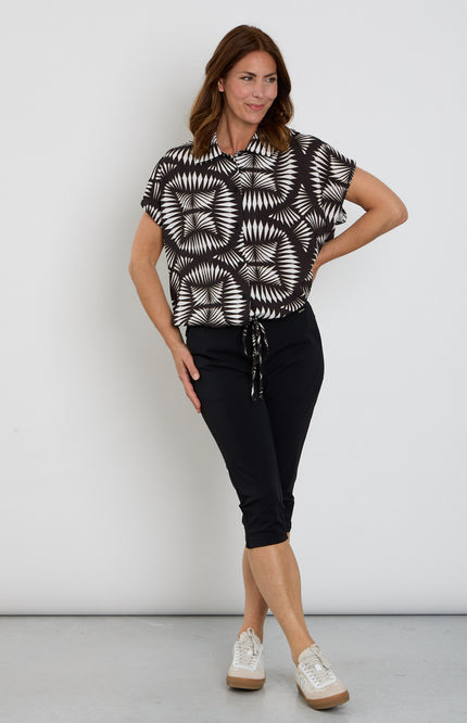 Zoso Travel Broek Capri Linda Black 263 Stretchshop.nl