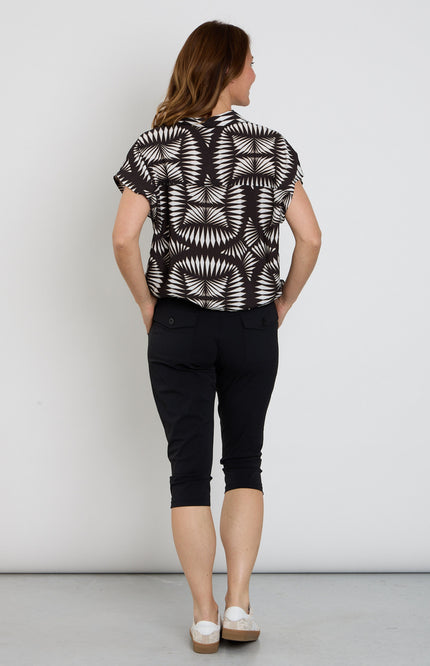 Zoso Travel Broek Capri Linda Black 263 Stretchshop.nl