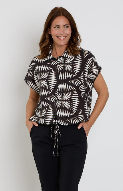 Zoso Blouse Melanie Black Sand 263 Stretchshop.nl