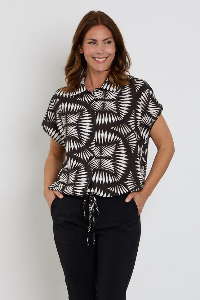 Zoso Blouse Melanie Black Sand 263 Stretchshop.nl
