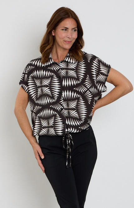 Zoso Blouse Melanie Black Sand 263 Stretchshop.nl