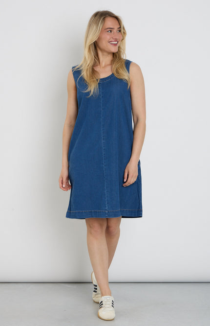 Freequent Jurk Fqsolda Medium Blue Denim 208365 Stretchshop.nl