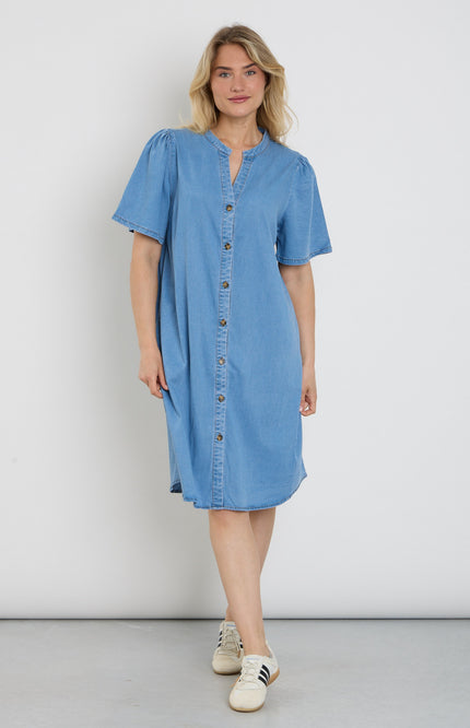 Freequent Jurk Fqsolda Light Blue Denim 208366 Stretchshop.nl
