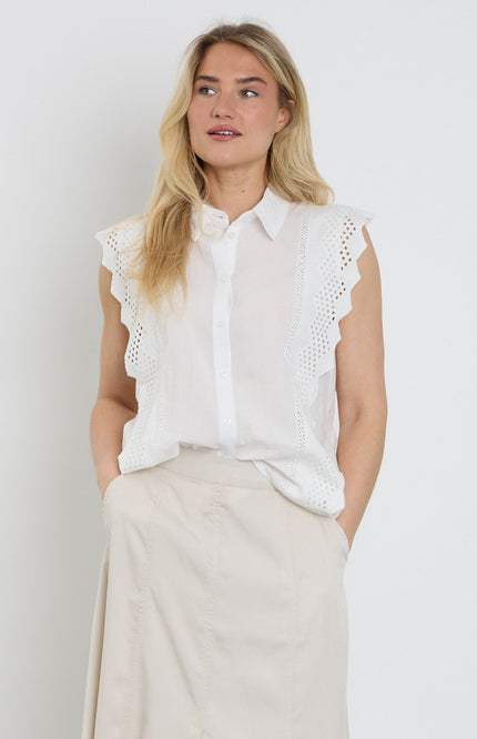 Freequent Blouse Fqbina Brilliant White 208208 Stretchshop.nl