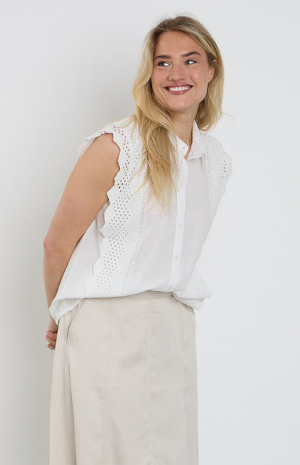 Freequent Blouse Fqbina Brilliant White 208208 Stretchshop.nl