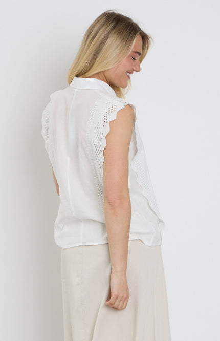 Freequent Blouse Fqbina Brilliant White 208208 Stretchshop.nl
