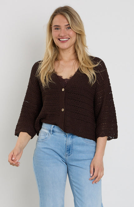 Freequent Vest Fqgrscalvi Coffee Bean 207986 Stretchshop.nl