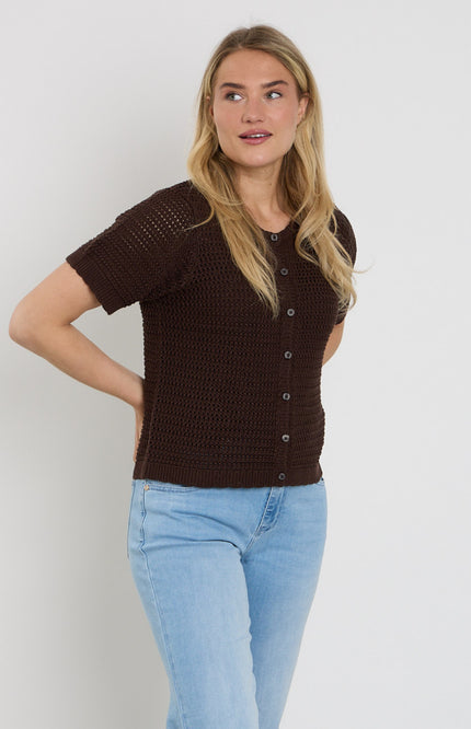 Freequent Vest Fqtota Coffee Bean 207979 Stretchshop.nl