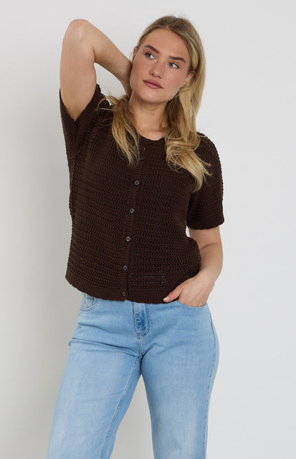 Freequent Vest Fqtota Coffee Bean 207979 Stretchshop.nl