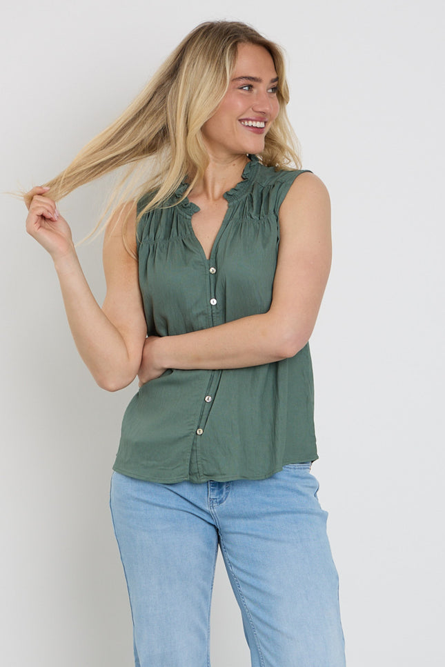 Freequent Blouse Fqesally Dark Forest 204376 Stretchshop.nl