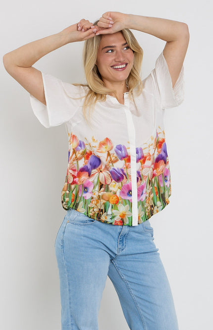 Freequent Blouse Fqmaise Brilliant White Ballerina 208280 Stretchshop.nl