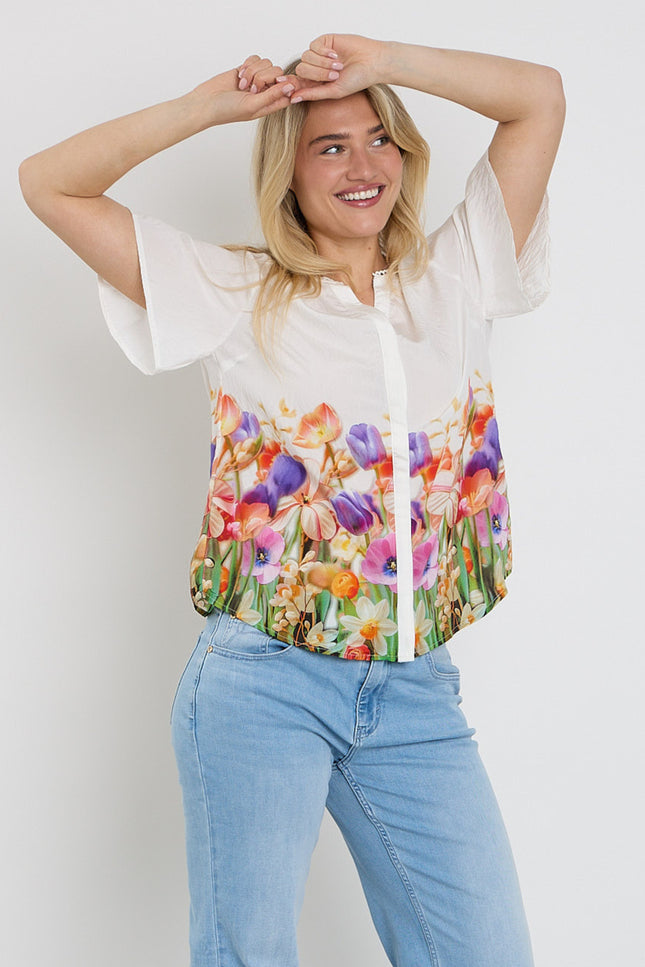 Freequent Blouse Fqmaise Brilliant White Ballerina 208280 Stretchshop.nl
