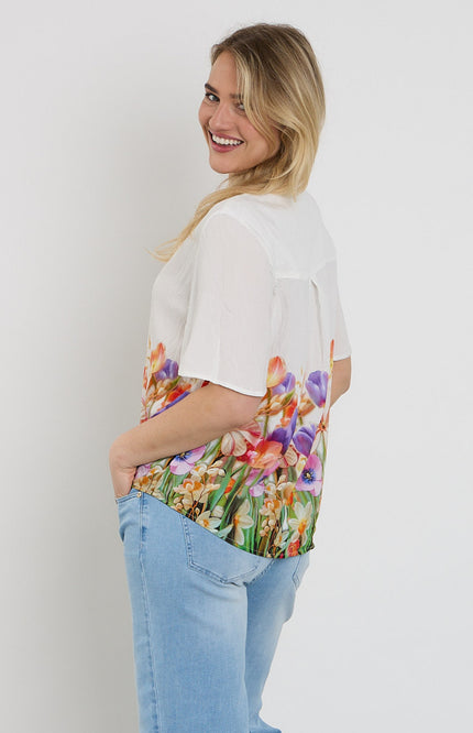 Freequent Blouse Fqmaise Brilliant White Ballerina 208280 Stretchshop.nl