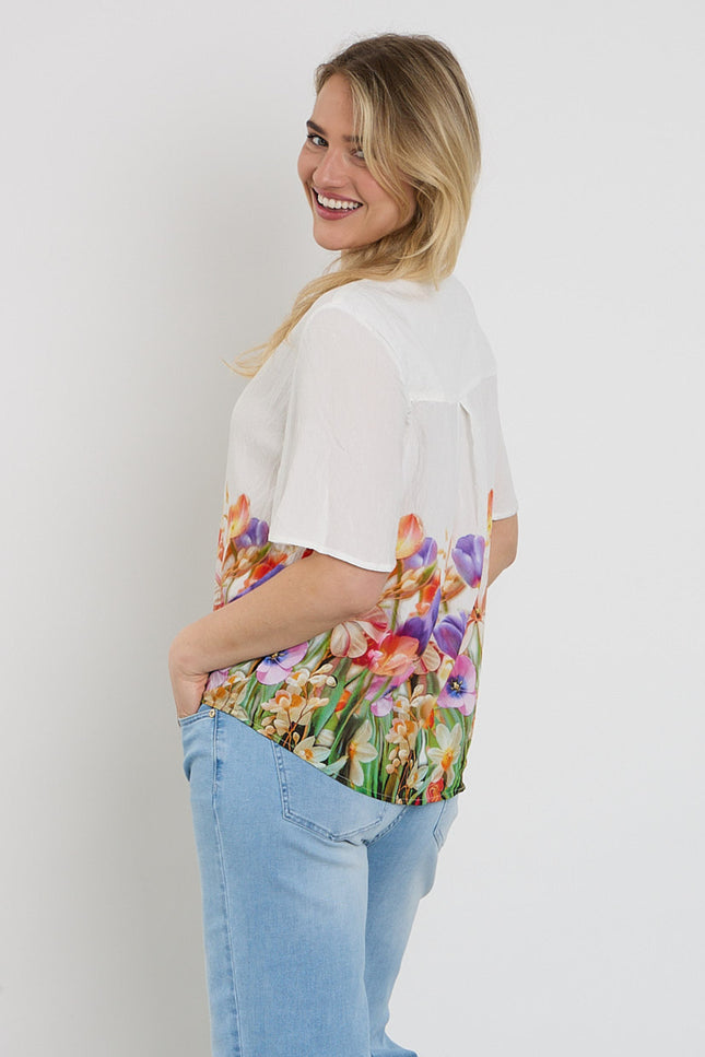 Freequent Blouse Fqmaise Brilliant White Ballerina 208280 Stretchshop.nl