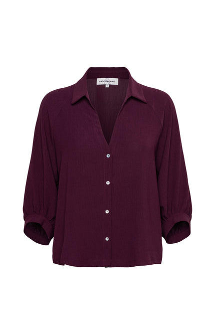 &Co woman Blouse Marijke Plum BL436 Stretchshop.nl