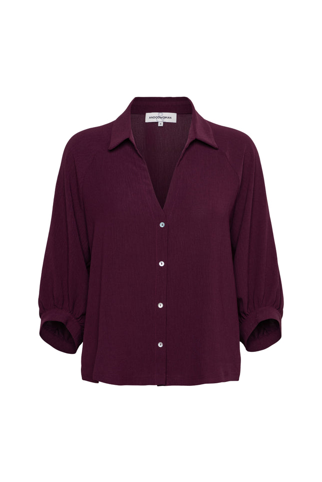 &Co woman Blouse Marijke Plum BL436 Stretchshop.nl