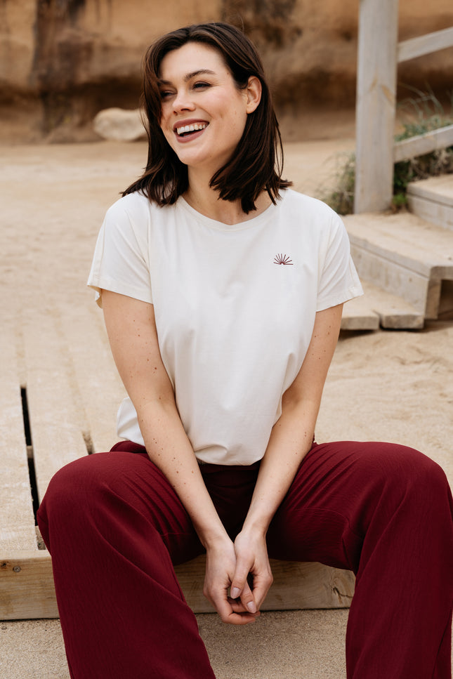 &Co woman Top Tosca Vanilla Claret TS150 Stretchshop.nl