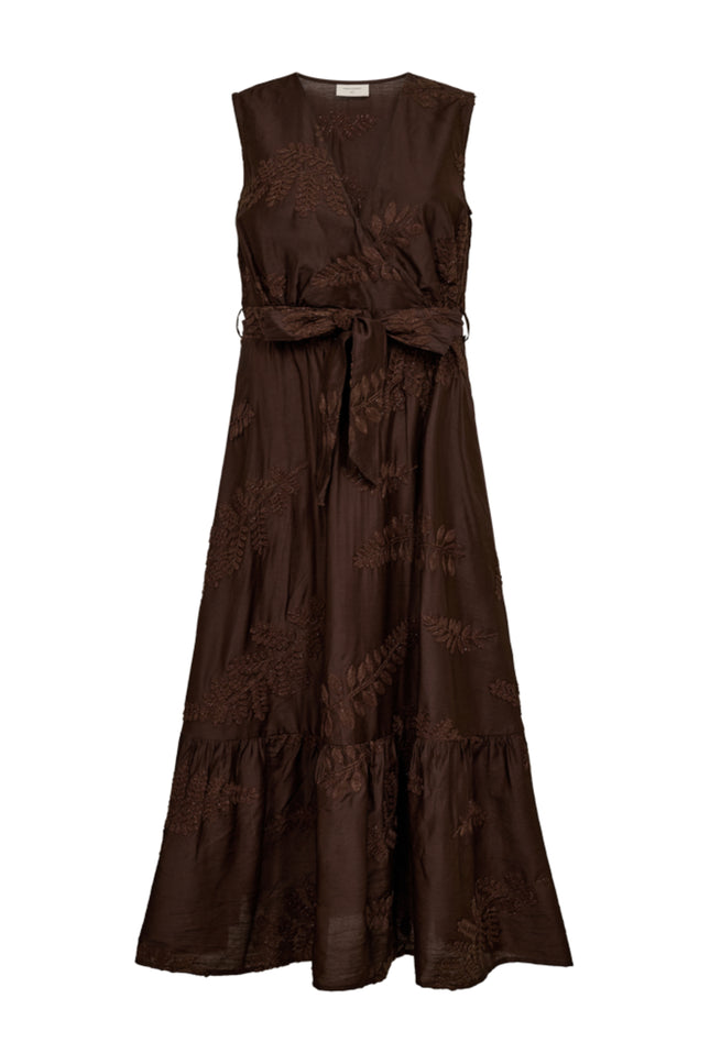 Freequent Jurk Fqvaca Embroidery Coffee Bean 208317 Stretchshop.nl